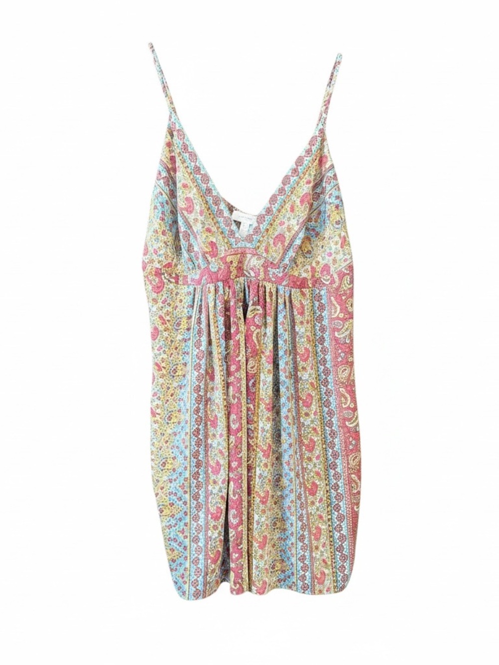 Oscar de la Renta Pink Multi Printed Boho Hippie Festival Chemise/Top Size  XL